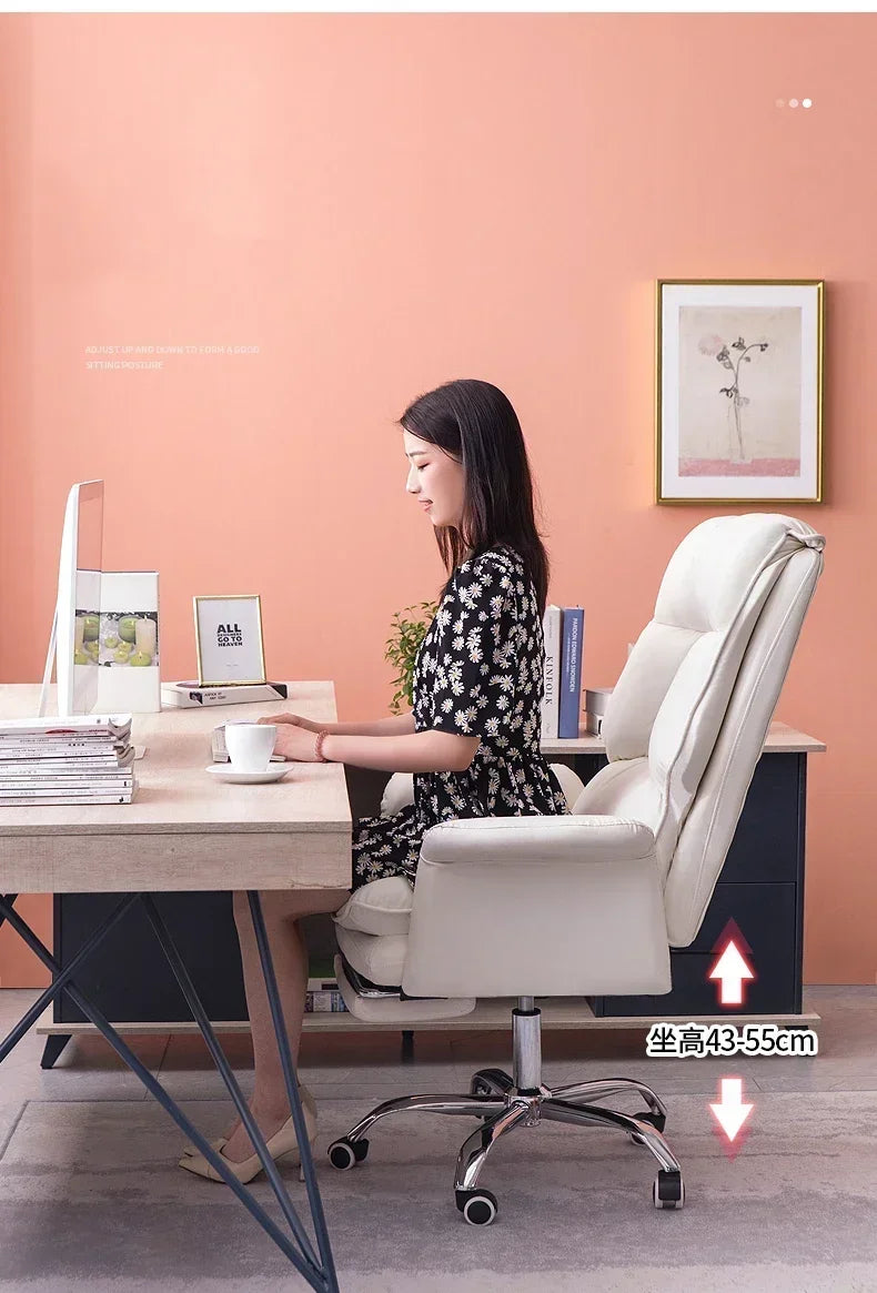 NEW PU Leather Office Chair Pink Gaming Chair Computer Swivel Gamer Live Ergonomic Chair Home Bedroom Sofa Armchairs Furniture