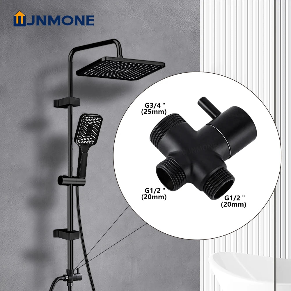 High Quality Solid Brass Bathroom Bathtub Shower Faucet Set Wall Mounted Rainfall Mixer Water Tap Black Split Shower System Kits