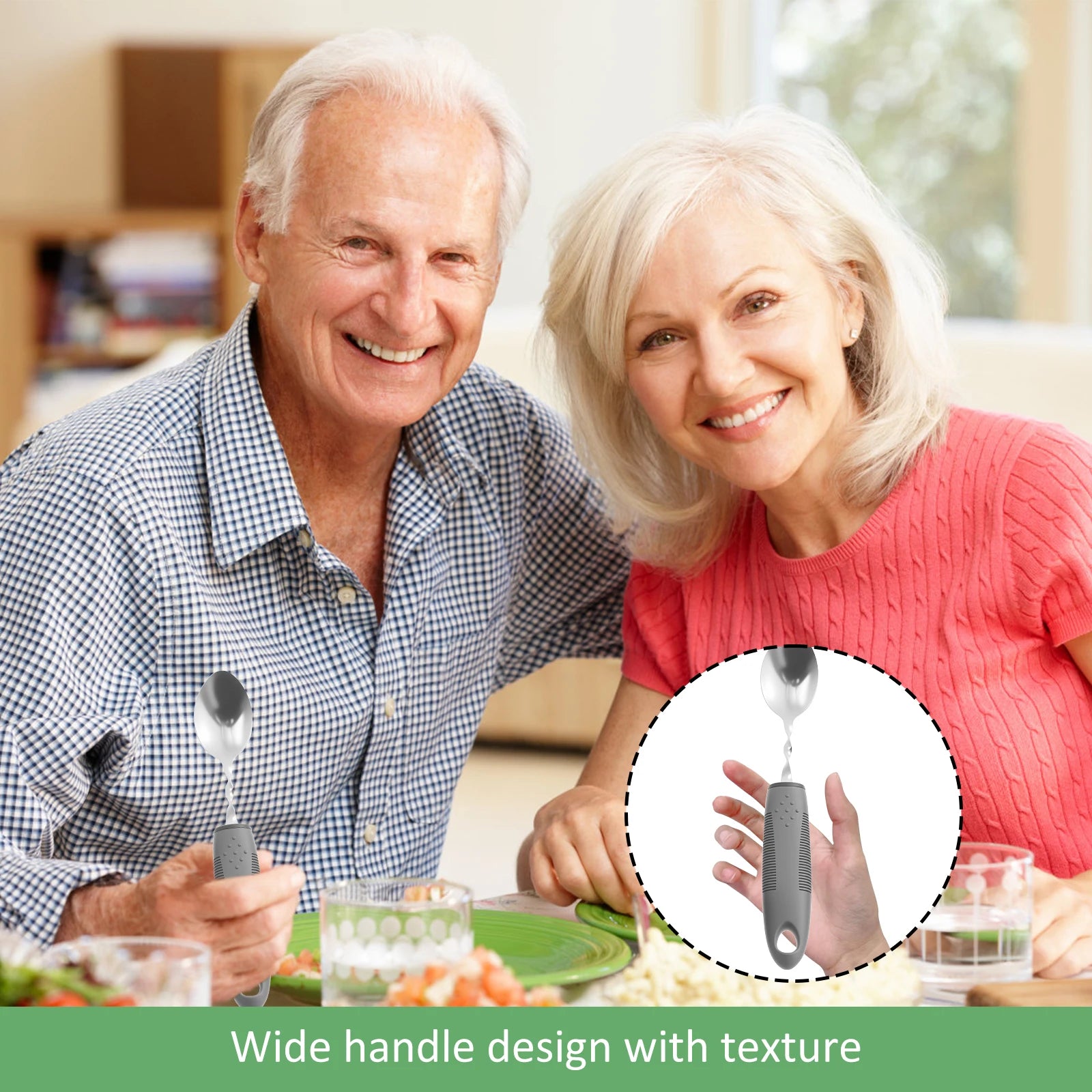 Stainless Steel Adaptive Utensil Set Easy to Grip Cutlery Bendable Weighted Silverware  for Hand Tremors Elderly Disability