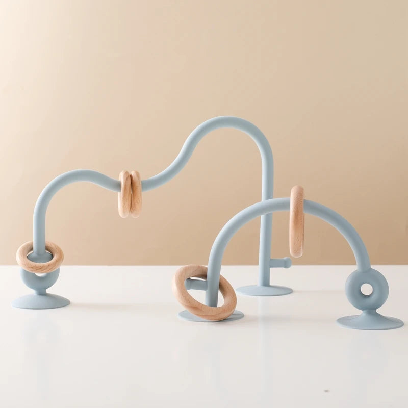 1Pcs Baby Silicone Teether Ring BPA Free Rattles Bracelet Food Grade Newborn Baby Accessories Cartoon Silicone Teething Toys