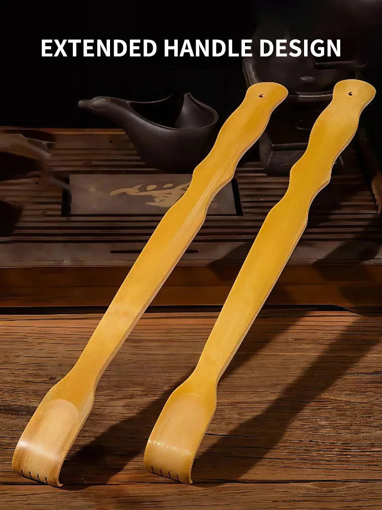 Bamboo Back Scratcher Aid Stick Scratching Massage Roller Long Wooden Body Large Stick for Men and Women Back Scratcher Massager