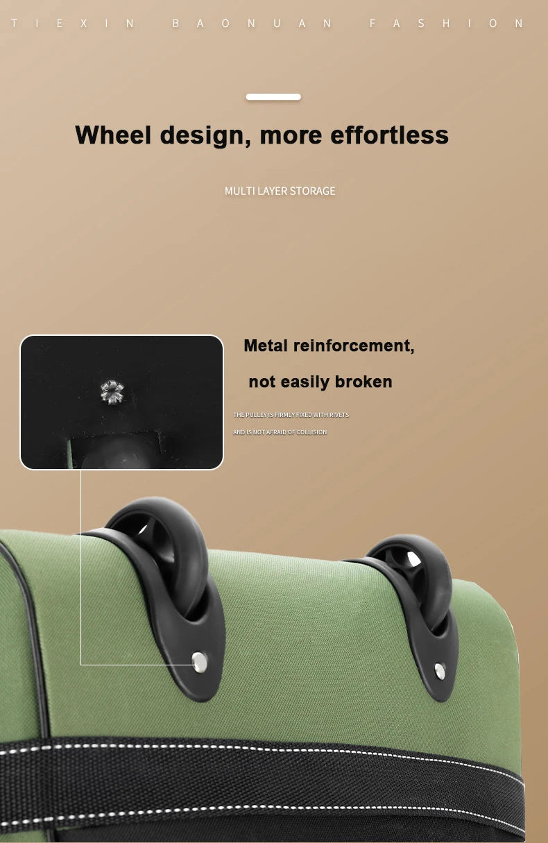 Unisex Wheeled Travel Bag Universal Foldable Luggage Bags with Wheels Large Capacity Waterproof Luggage Storage Carrier Handbag