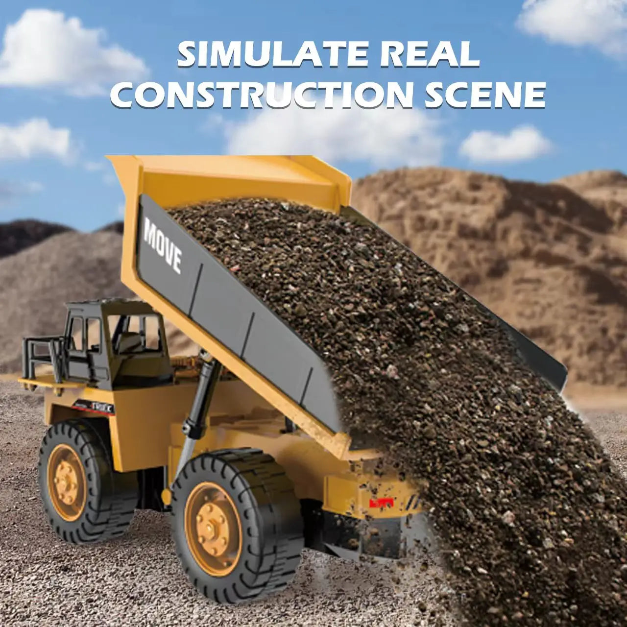 ZWN 1/16 1/20 Remote Control Excavator Dump Truck RC Model Car Toy Professional Alloy Simulation Construction Vehicle for Kids