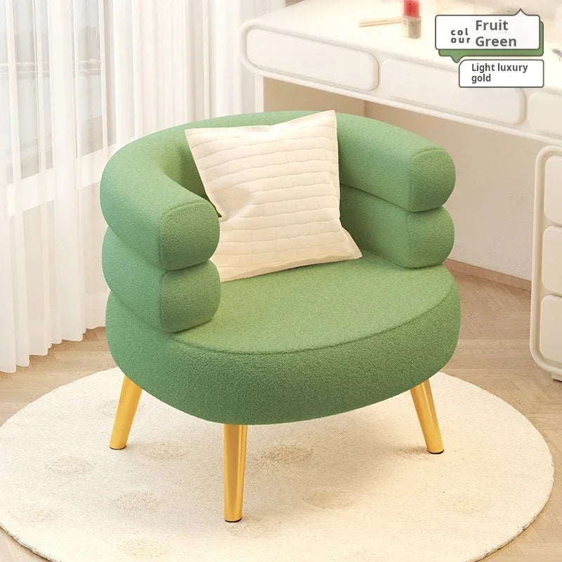 Modern Living Room1-Person Sofa Comfortable Bedroom Fluff Armchair Nordic Simple Nail Salon Makeup Chair Dressing Table Stool