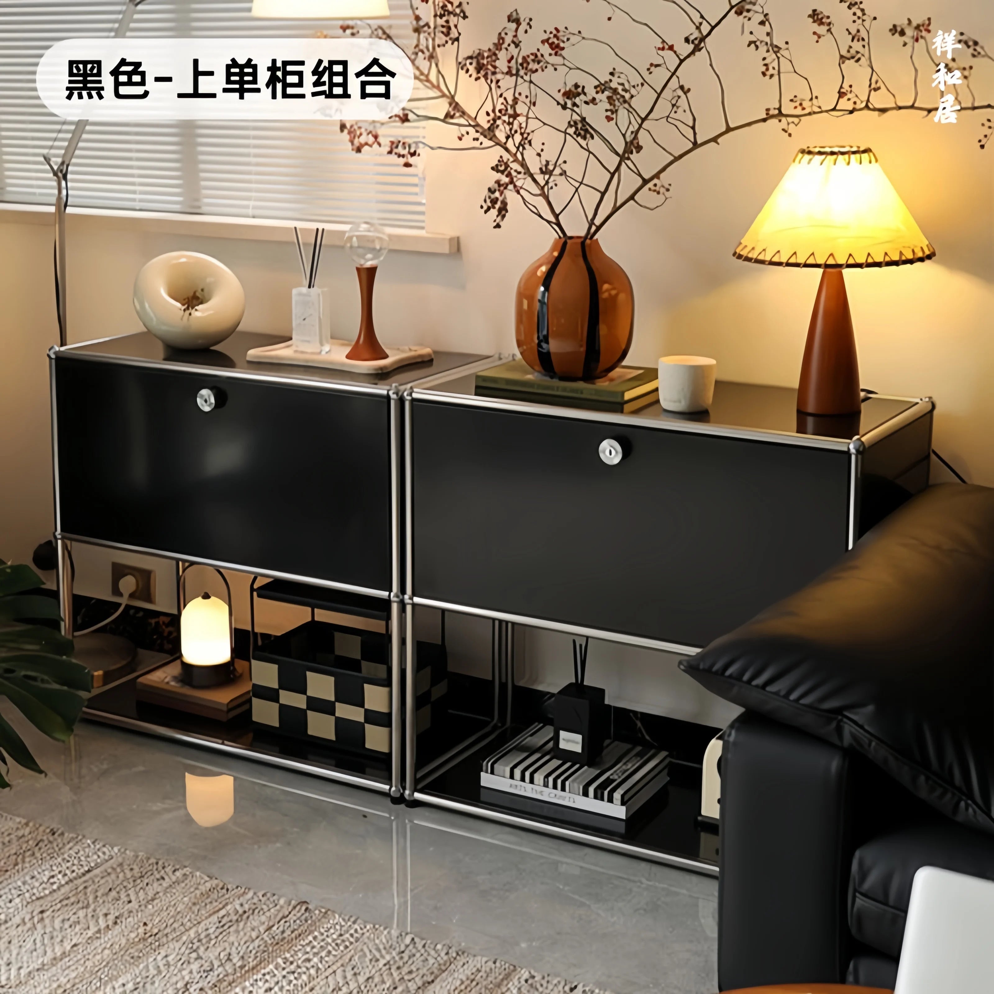 Cabinet for living room Storage locker drawer type storage Bedroom chest of drawers Organizer furniture Dual cabinet combination
