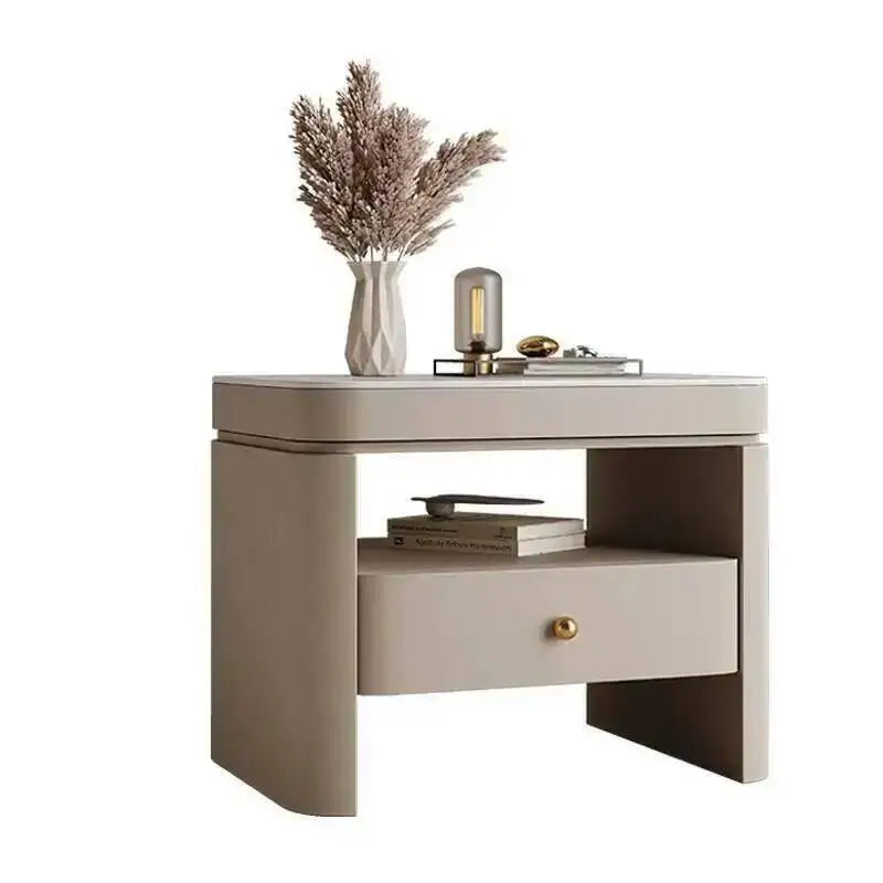 Aesthetic Luxury Bedside Table Unique Trendy Design Storage Nightstands With Drawers Mesita De Noche Bedroom Furniture