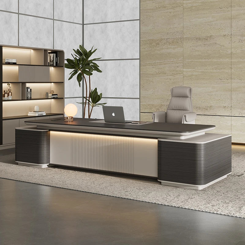 Organizer Luxury L Shape Computer gamer table cabinets executive Work office desk Multifunctional cable box Work Desk Table home