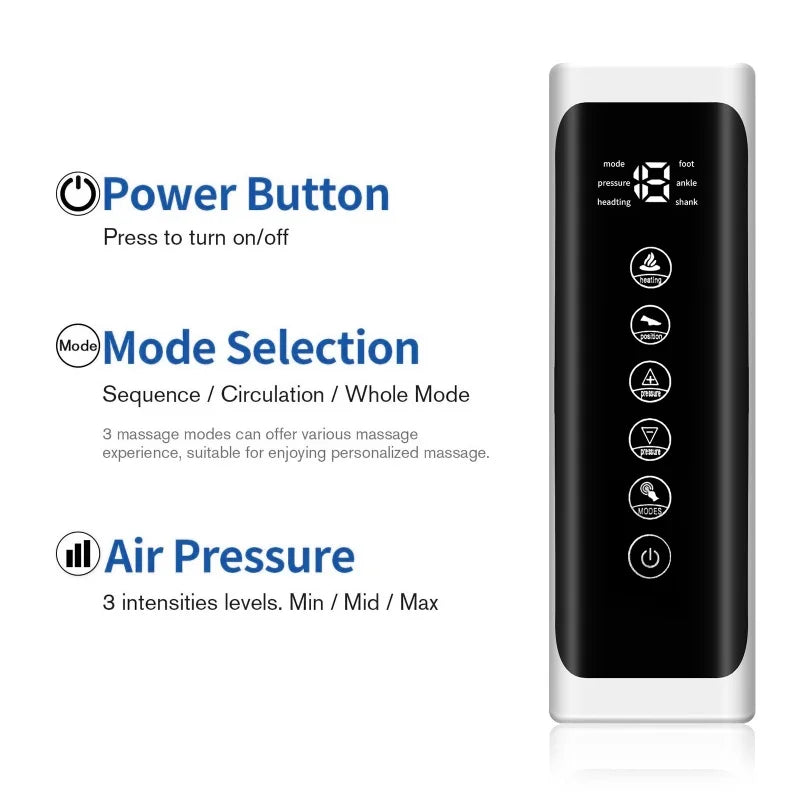 Home Air Wave Leg Massager with Intelligent Inflatable Air Pressure Therapy for Circulation Beauty Instrument