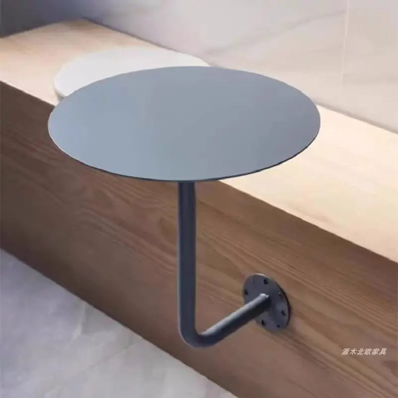 Wall-Mounted Small Round Table for Cafe Milk Tea Shop Corner Booth Space-Saving Bistro Counter Dessert Bar Wall Installation