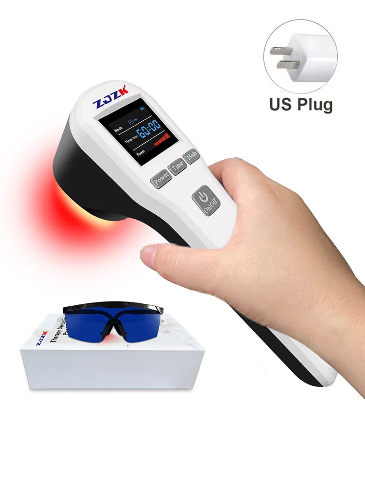 ZJZK Professional Therapeutic Cold Laser Physiotherapy Relax Treatment Massager Laser Therapy Device 808nm 650nm 880mW for Pain