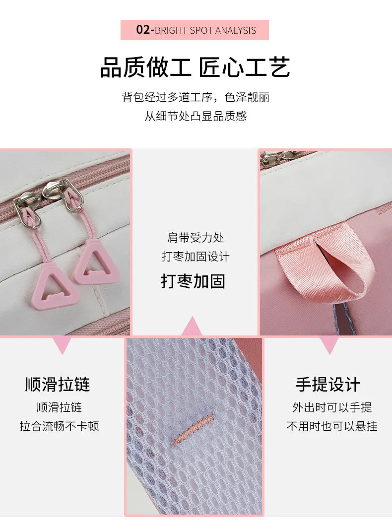 Stitch Disney Girls Schoolbag with Pencil Bags Women Travel Bag New Backpacks for Student Children Large Capacity Bookbag Gifts