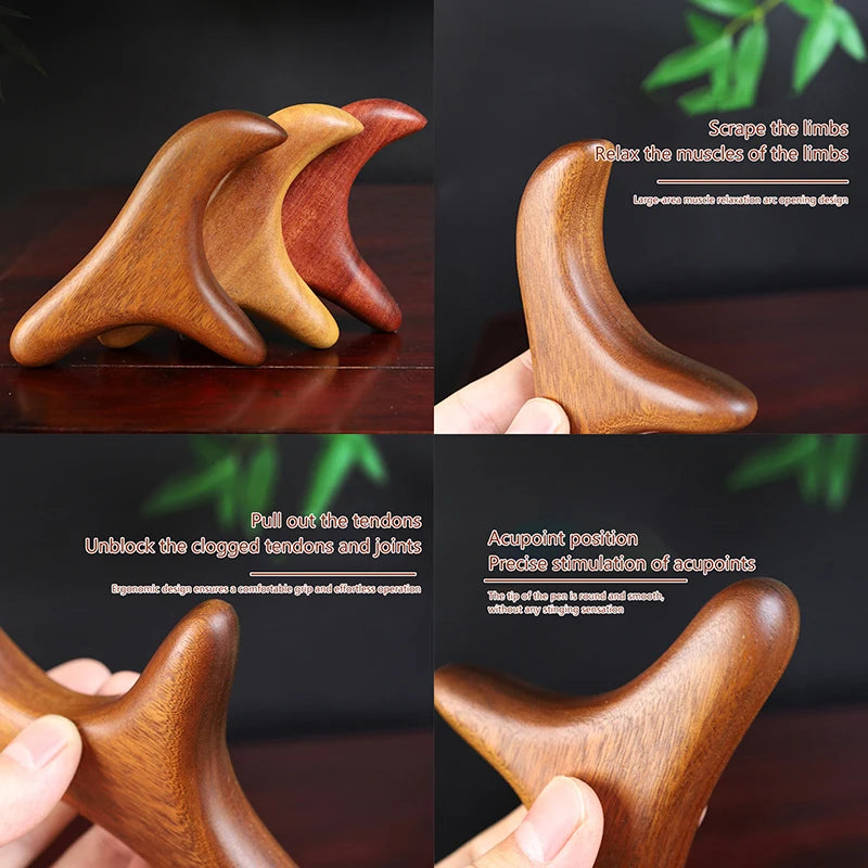 1 PCS Neck Foot Sandalwood Trigger Point Massage Gua Sha Tools Home Gym Professional Therapy Massage Tool For Back Leg Hand Face