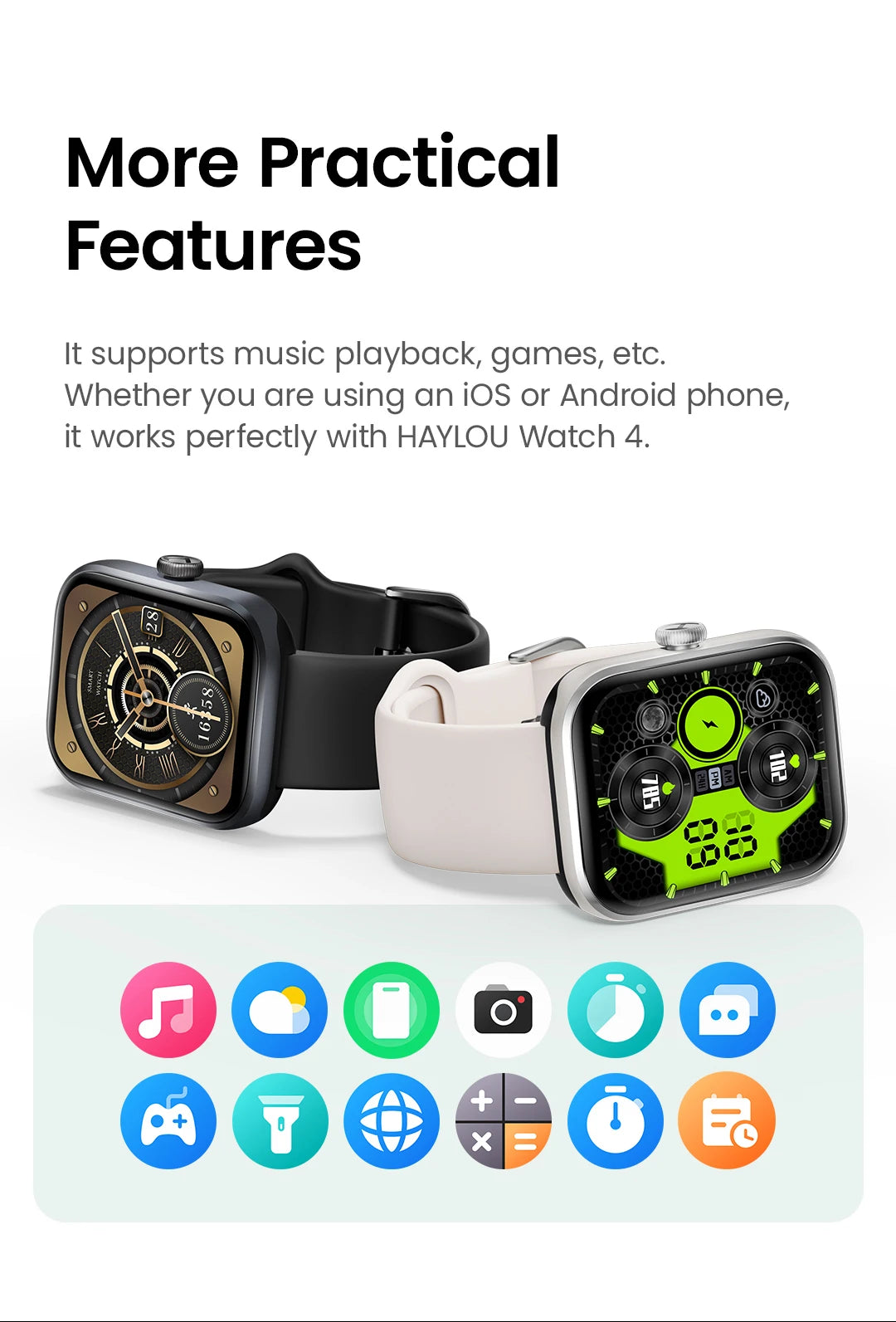 HAYLOU Watch 4 GPS Smartwatch 1.93'' HD Display Bluetooth Phone Call Health Monitoring IP68 Waterproof Smart Sport Watch