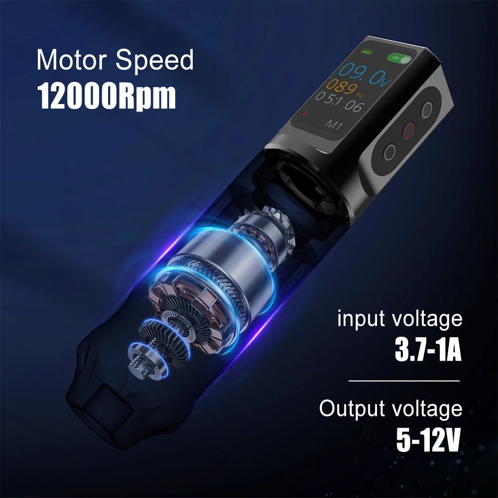 YILONG Professional Wireless Tattoo Power Pen Tattoo Machine  Adjustable Stroke 2.7mm-4.5mm Tattoo Gun For Body Art