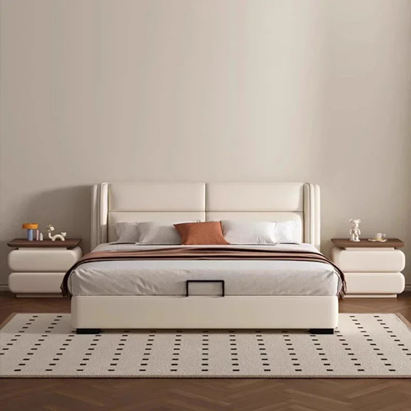 Cream Style Bedside Table Space Saving Nordic Trendy Unique Nightstands Storage Drawers Mesita De Noche Bedroom Furniture