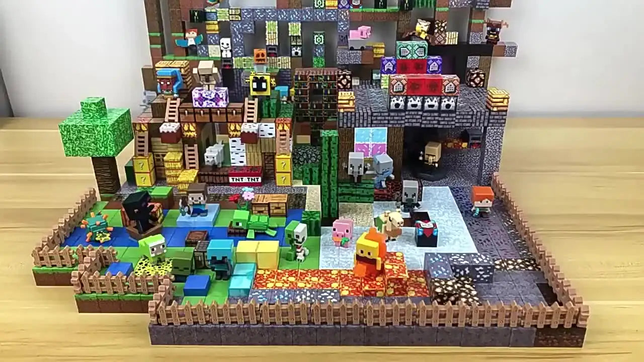 10-500PCS Magnetic Building Blocks Magnet Set Bricks Mini World STEM Construction DIY Educational Toys For Kids Birthday Gifts