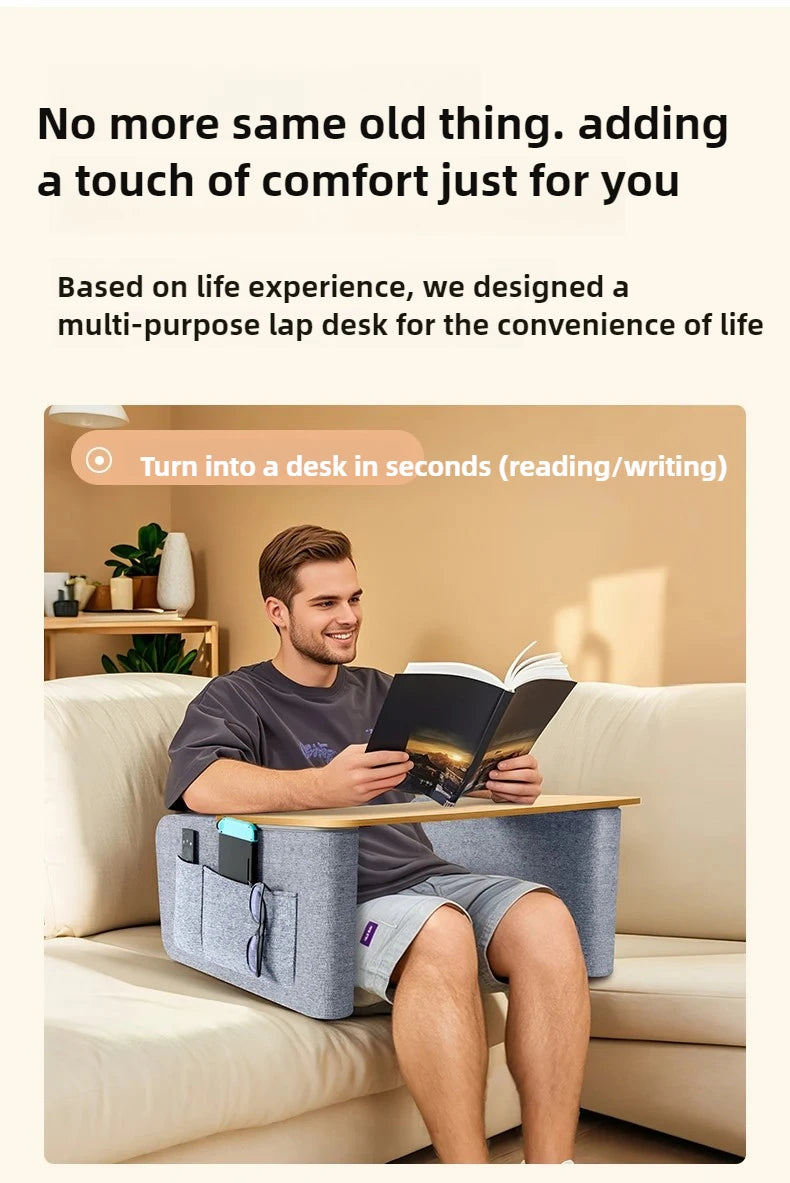 Multi-Functional Knee Laptop Desk Lazy Sofa Tray Table Bed Writing Stand Reading Gaming Table for Small Space Use