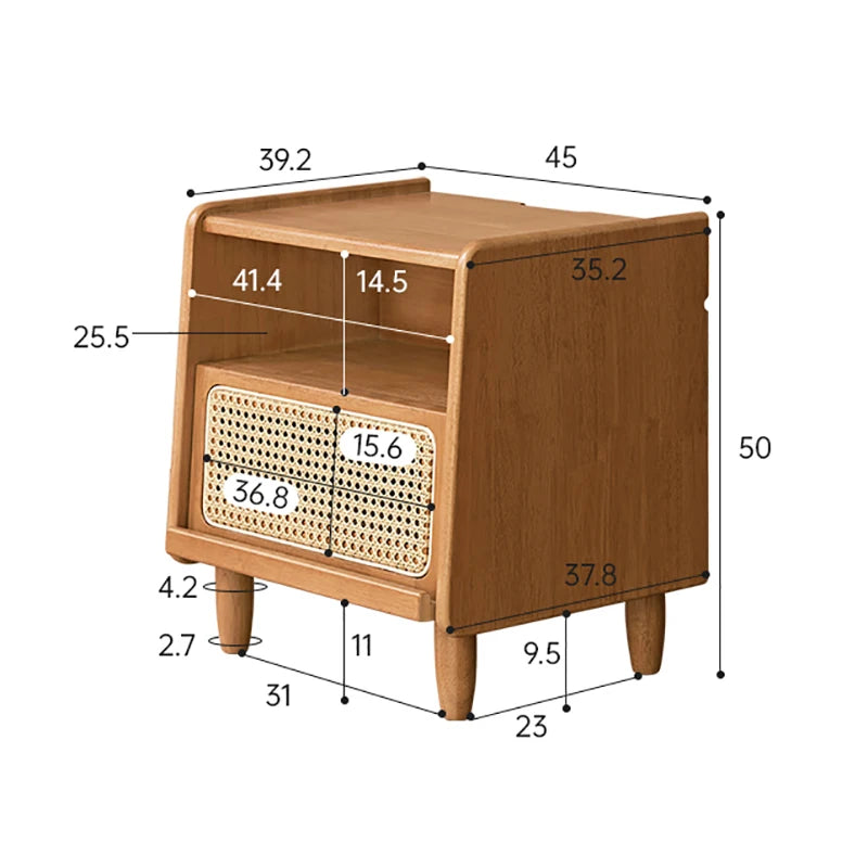 Chinese Vintage Nightstands Simple Rustic Mid Century Classic Nightstands Bedroom Hidden Storage Meubles De Chambre Furniture