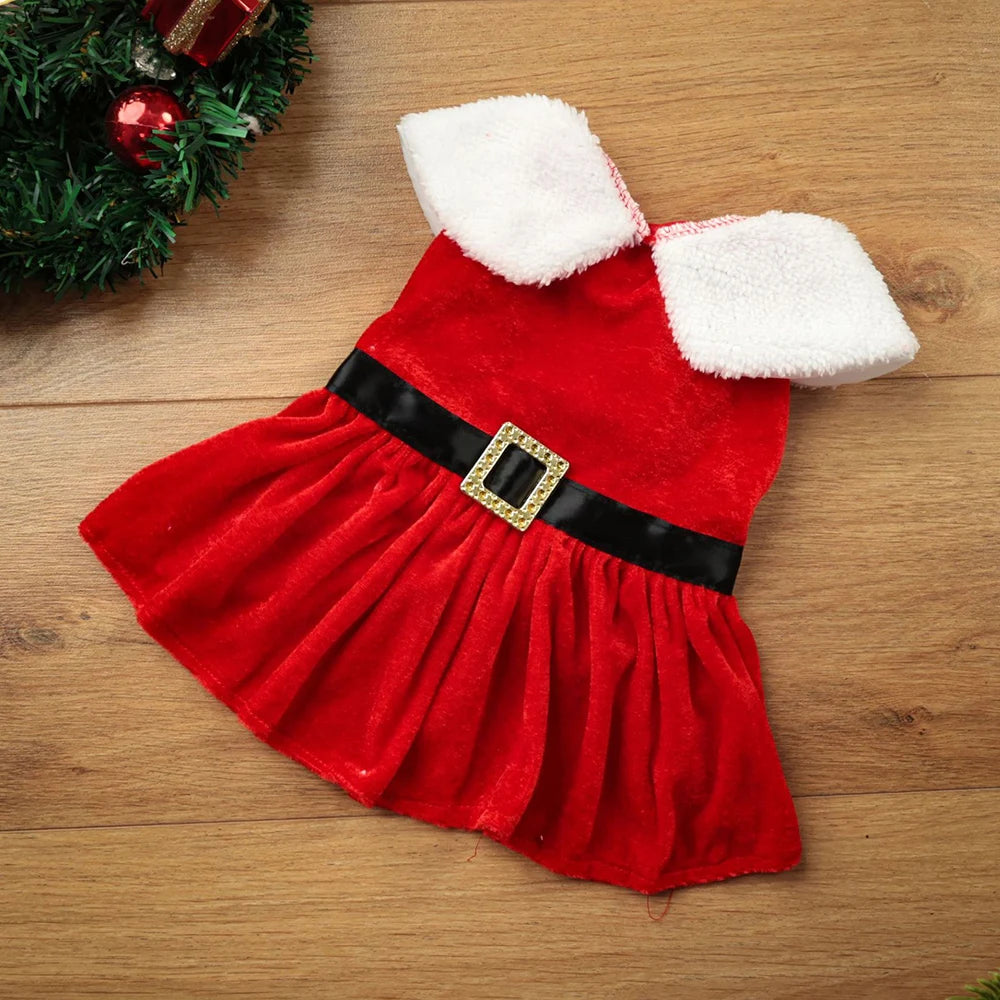 Christmas Dog Dress Pet Christmas Costume Cat Clothes Girl Puppy Xmas Holiday Party Cosplay Outfit Winter Apparel for Small Dogs