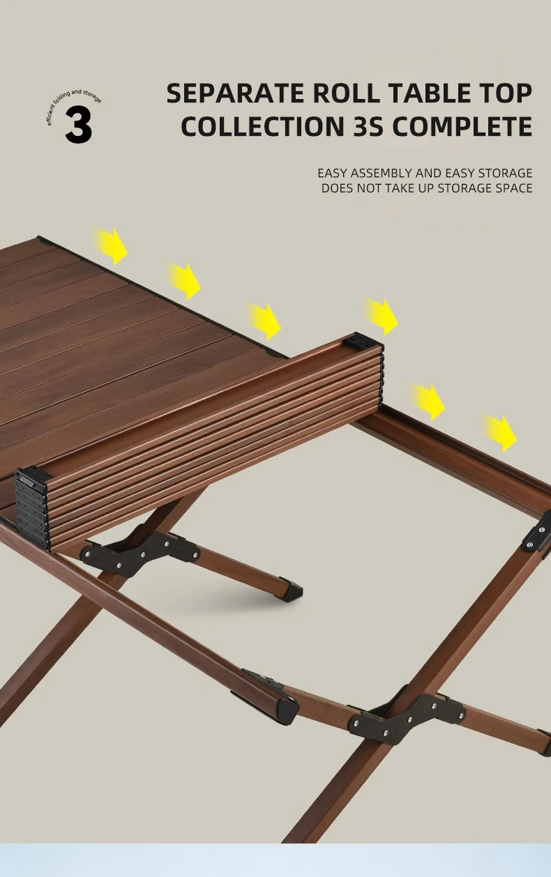 Outdoor Camping Folding multifunctional IGT Wood table Gas Stove Portable lightweight Camp BBQ Grill Table Picnic table