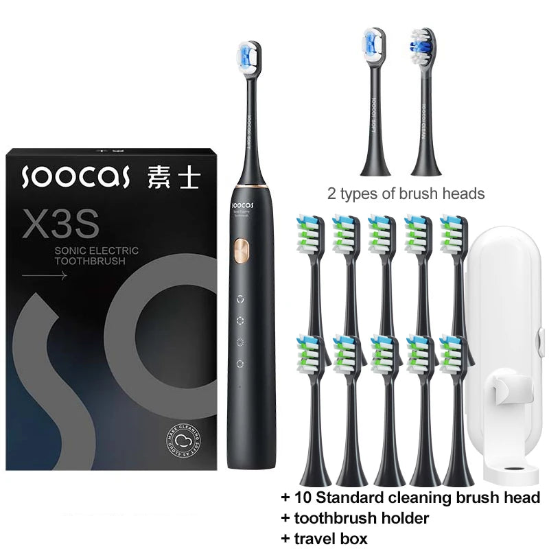 SOOCAS X3S Ultrasonic Electric Toothbrush IPX7 Waterproof Adult X3U Upgrade Smart Sonic Tooth Brush Upgraded USB Fast Chargeable
