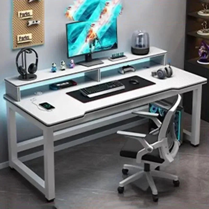 Shelf Living Room Office Desk Storage Standing Floor Metal Arbenic Computer Desks European Black Mesa De Escritorio Furniture