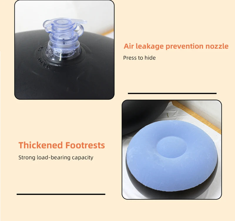 Lazy Inflatable Lounge Chair Pvc Flocking Sofa with Foot Stool Folding Portable Outdoor Camping Air Couch Sofa