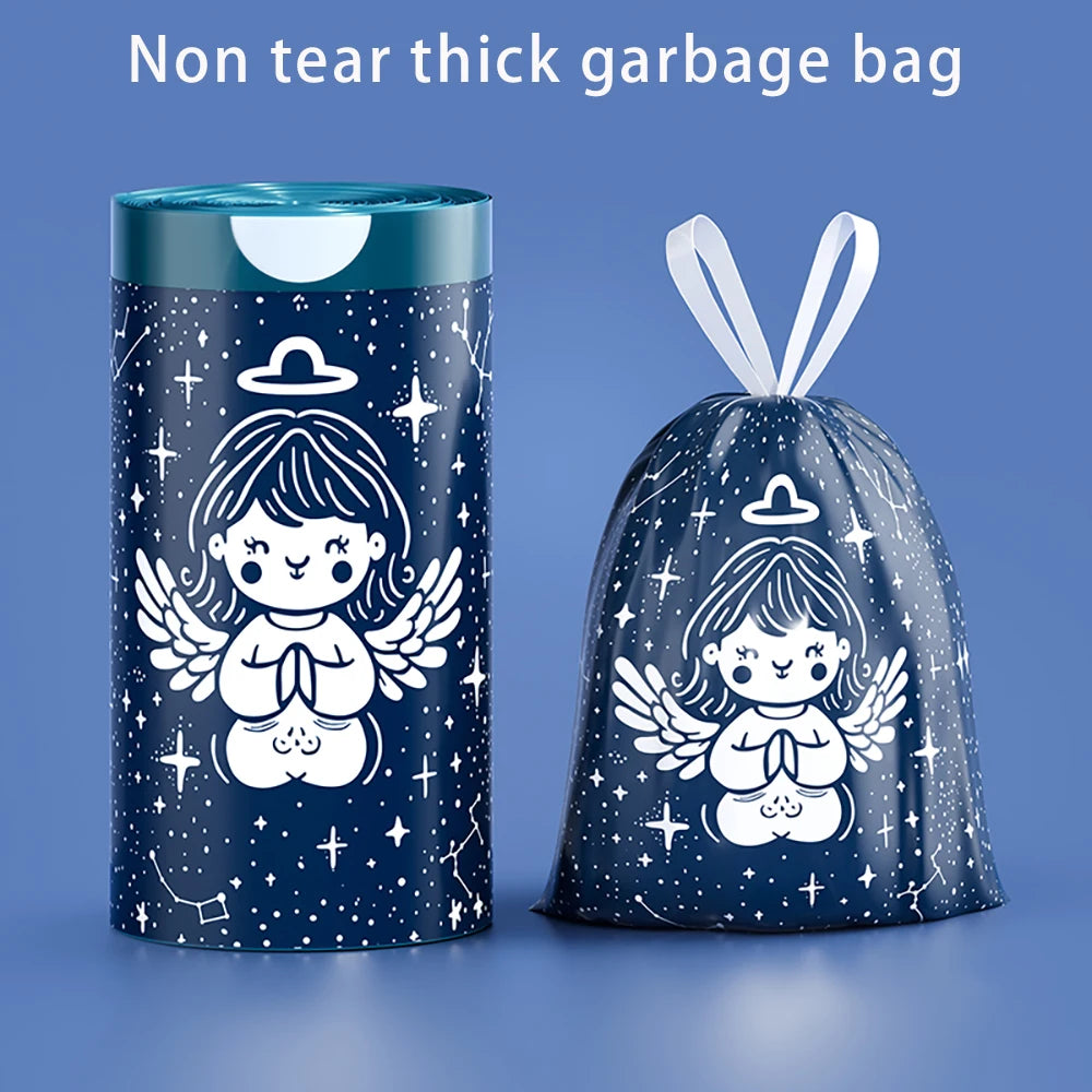 Non tear drawstring garbage bag for household use, handheld, thickened with rope, kitchen bucket, pocket cleaning