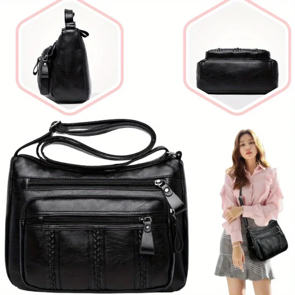 2025 New Spacious Middle Aged Women's Multi Layer Lightweight Crossbody Shoulder Mother Bag