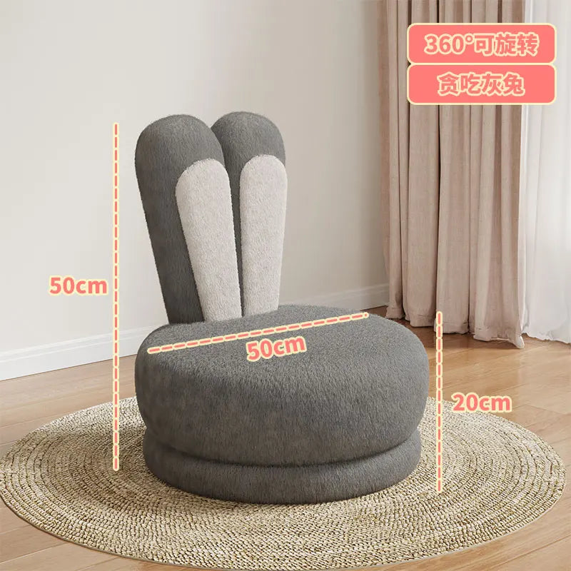 Children's Sofa Lazy Sofa Cute Chair for Living Room Rotating Cartoon Rabbit Ears Chair Leisure Reading Chair Chair with Back