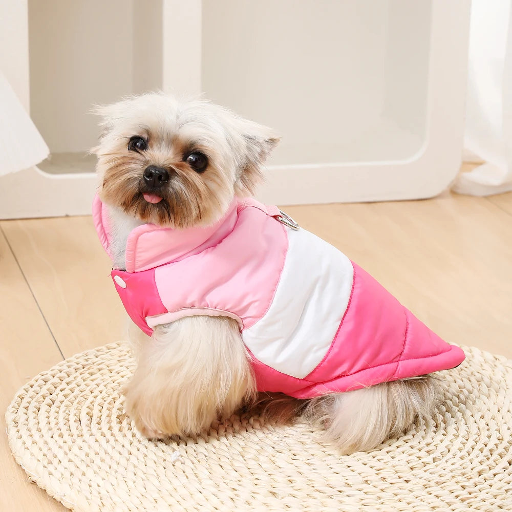 Warm Dog Jacket With Button Winter Pet Clothes for Small Medium Dogs Waterproof Puppy Coat With D-Ring Yorkshire Bulldog Apparel