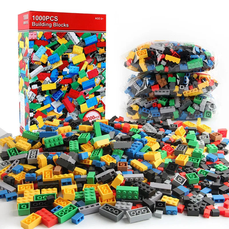 1000 Pieces DIY Creative Building Blocks Bulk Sets City Classic Bricks Assembly Brinquedos Educational Toys for Children