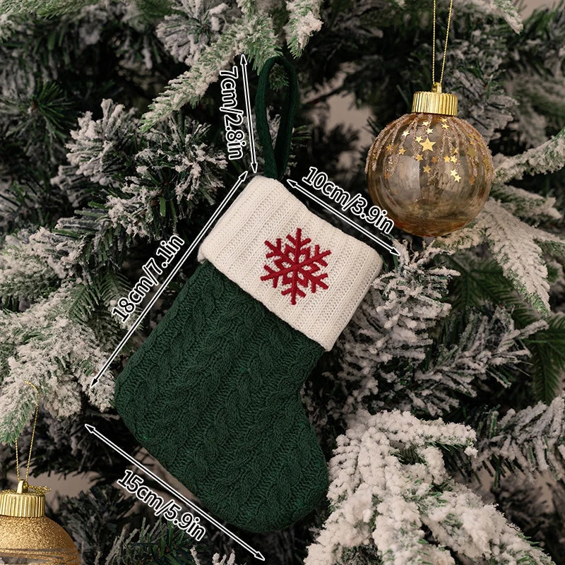 Christmas Stocking Knitting Snowflake Letter Socks Christmas Decoration For Home Christmas Alphabet Knitting Sock New Year  Gift