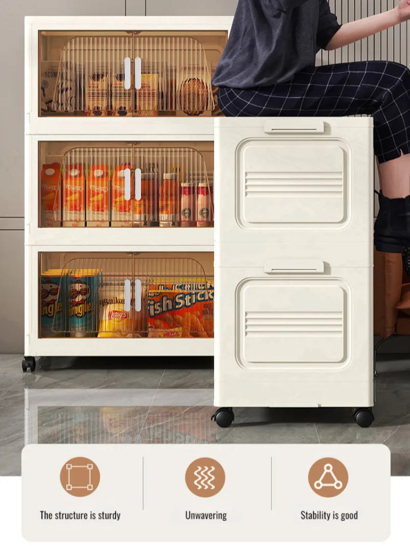 Multifunctional Foldable Storage Cabinet Children's Closet Large Capacity Space Closet Organizer Living Room Sundries Cabinet