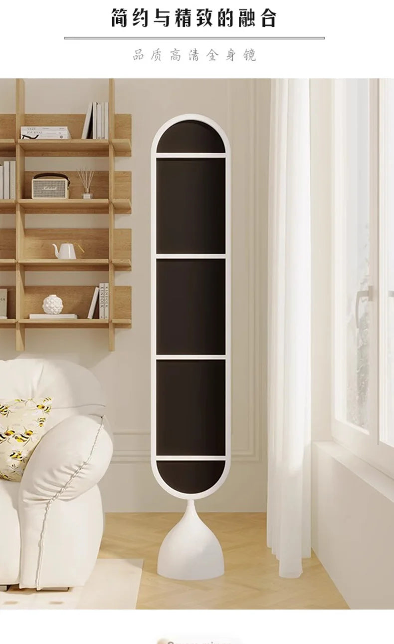 Dressing Mirror Full Body Nordic Household Movable Floor-standing Light Luxury Living Room Rotary Celebrity Explosion Proof Full