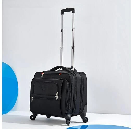 Men Business Trave Luggage Suitcase 18 inch Cabin Size Oxford Laptop Trolley bags with wheels Carry on hand luggage Suitcase bag