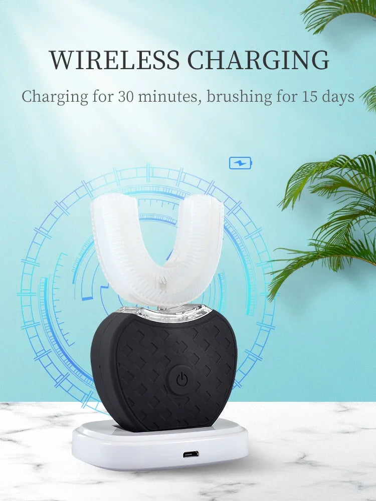 Ultrasonic Electric Toothbrush Adult,Automatic Toothbrush U-Shape Full Mouth 360° Clean Teeth Whitening IPX7 Waterproof