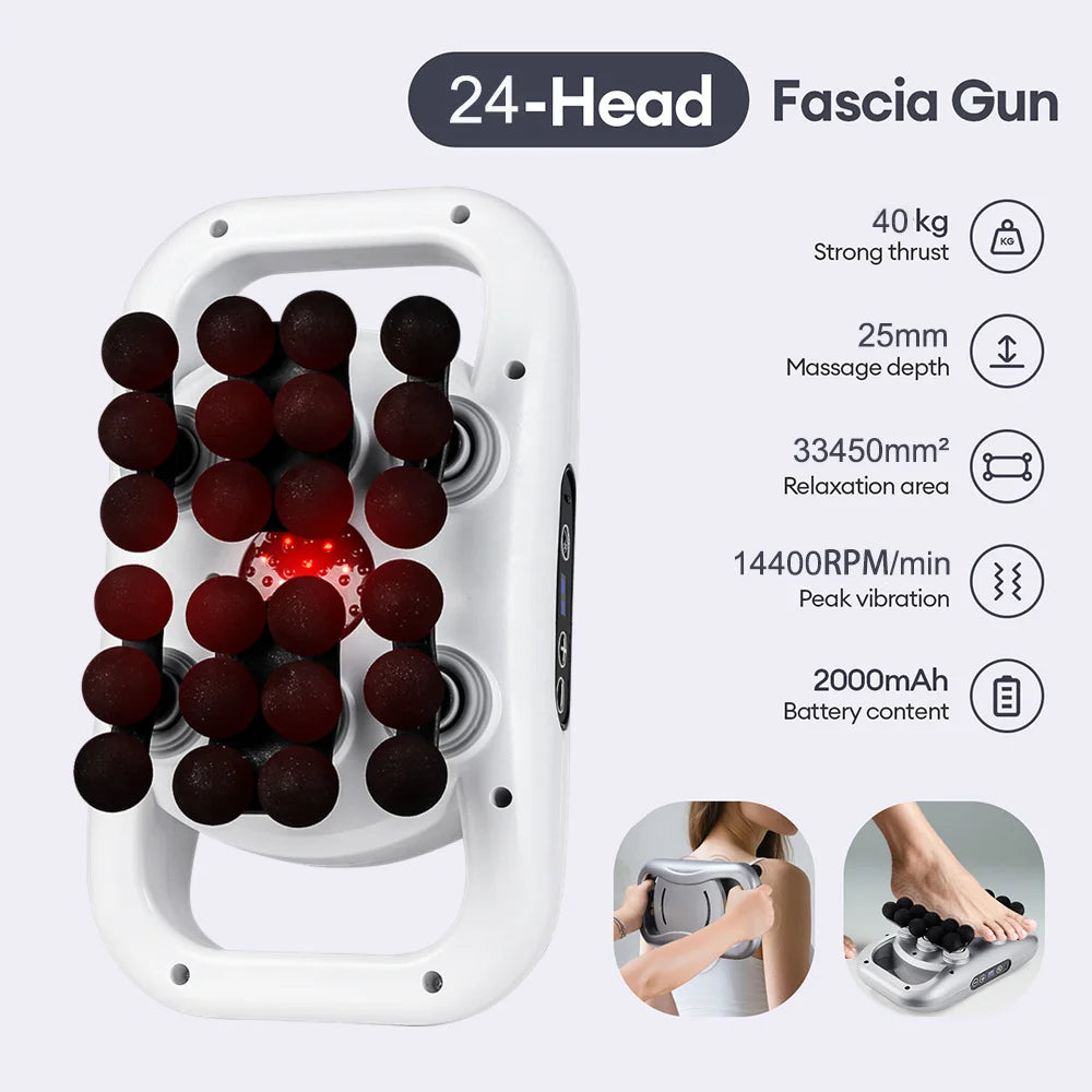 22-Head Fascia Gun High-Frequency Vibration Body Massage Gun Back and Waist Massager Neck Shoulder Massager Muscle masajeador