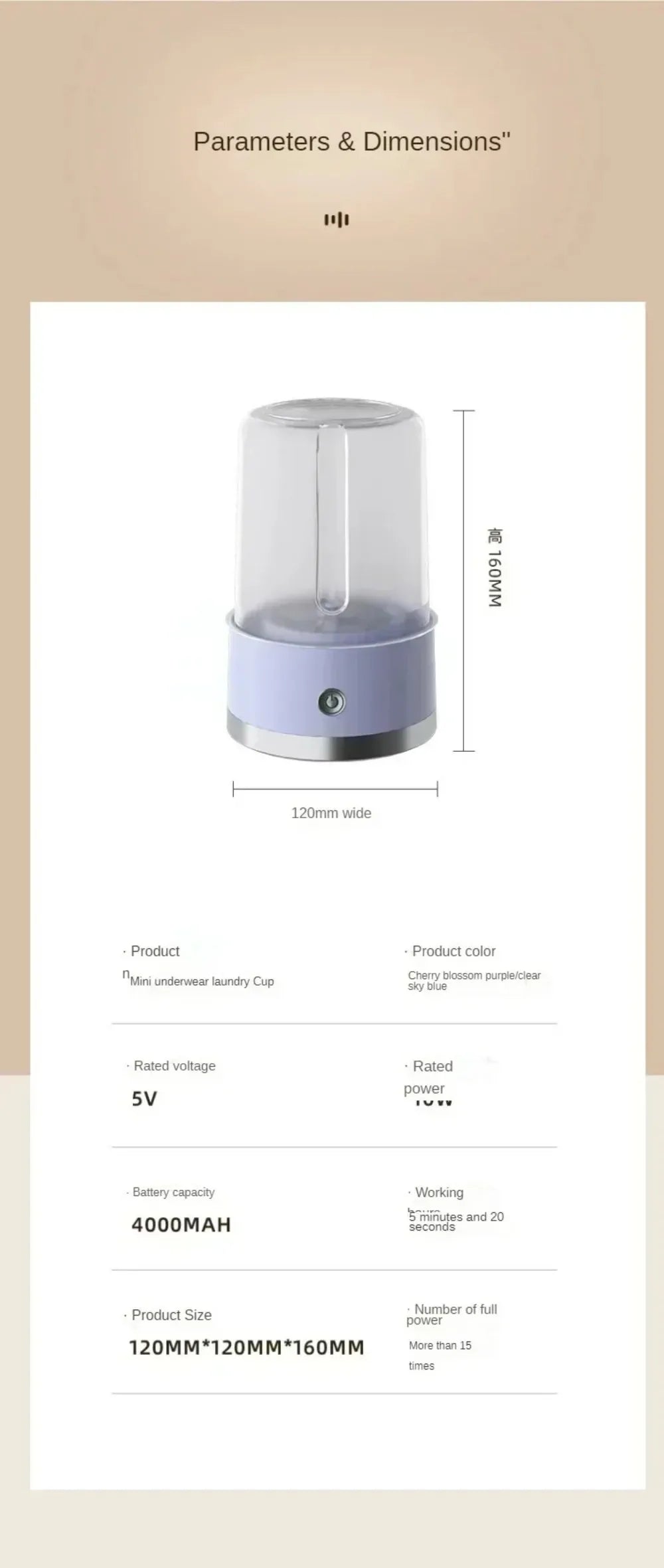 Mini Washer Underwear&Socks Washer Rechargeable Wireless Portable for Travel/Home/Dormitory with Laundry Cup Washing Machine