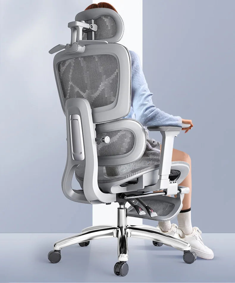 Ergonomic Computer Chair, Reclining Office Swivel Chair, Nylon Feet Four-Level Gas Rod