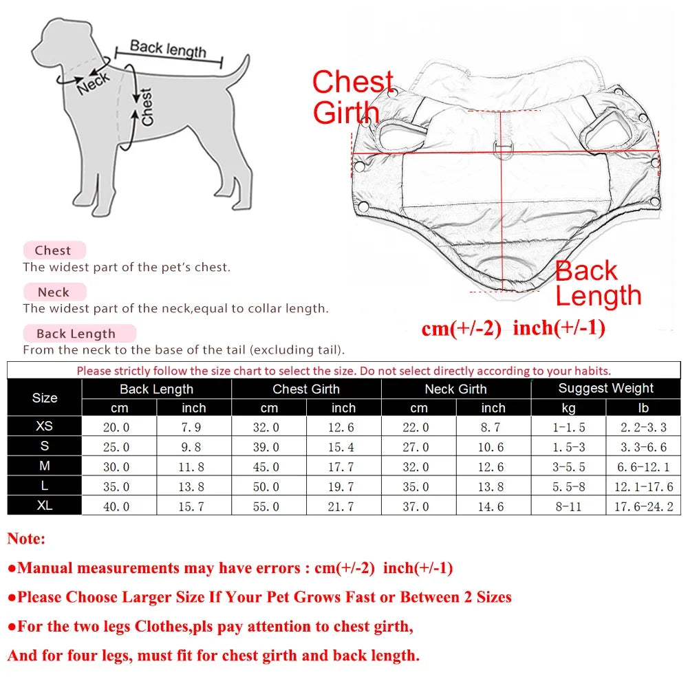 Warm Dog Jacket With Button Winter Pet Clothes for Small Medium Dogs Waterproof Puppy Coat With D-Ring Yorkshire Bulldog Apparel