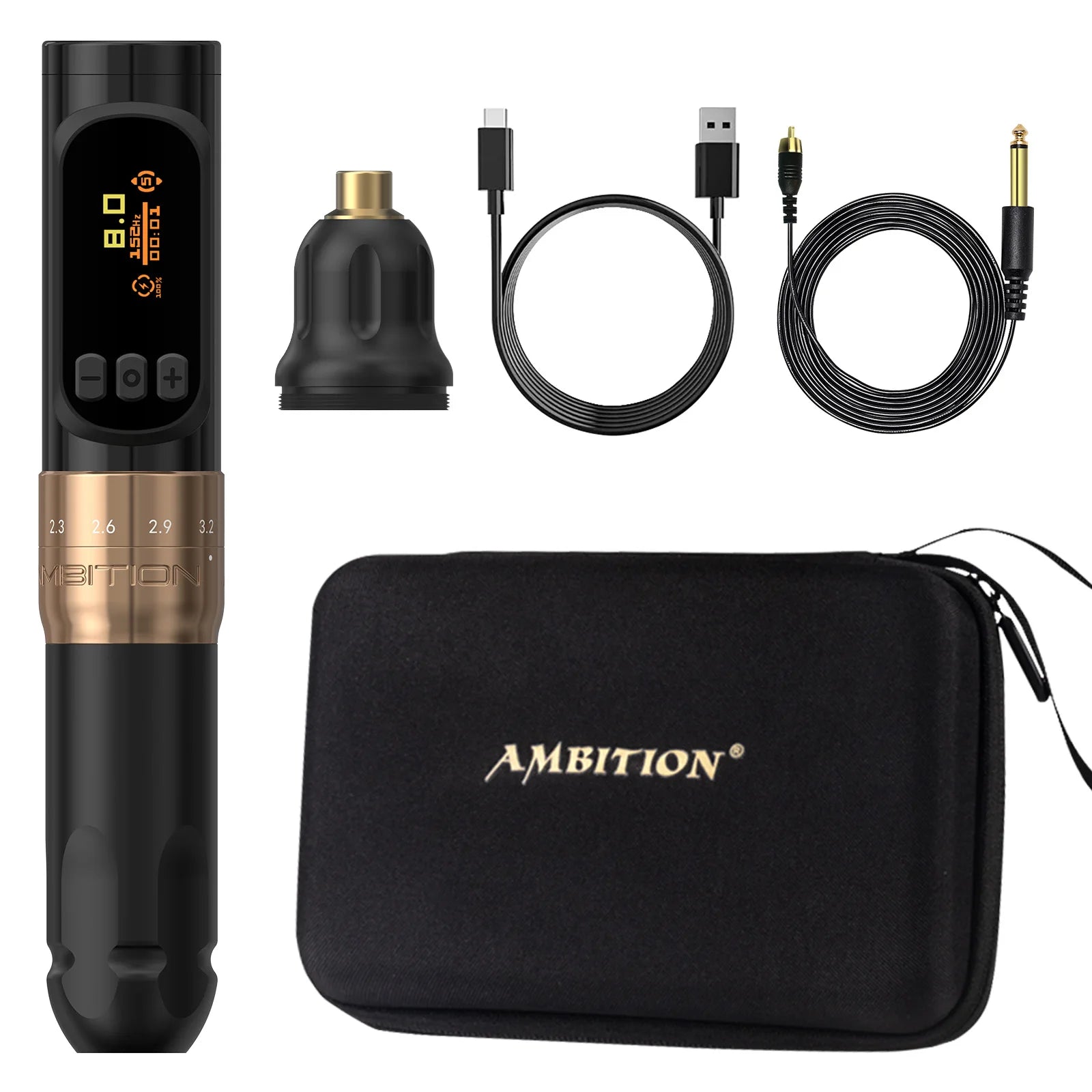 Ambition Sally 270 Wireless Tattoo Machine adjustable stroke 2.0-3.5mm Permanent Makeup Rotary Pen Coreless Motor Tattoo Suppy