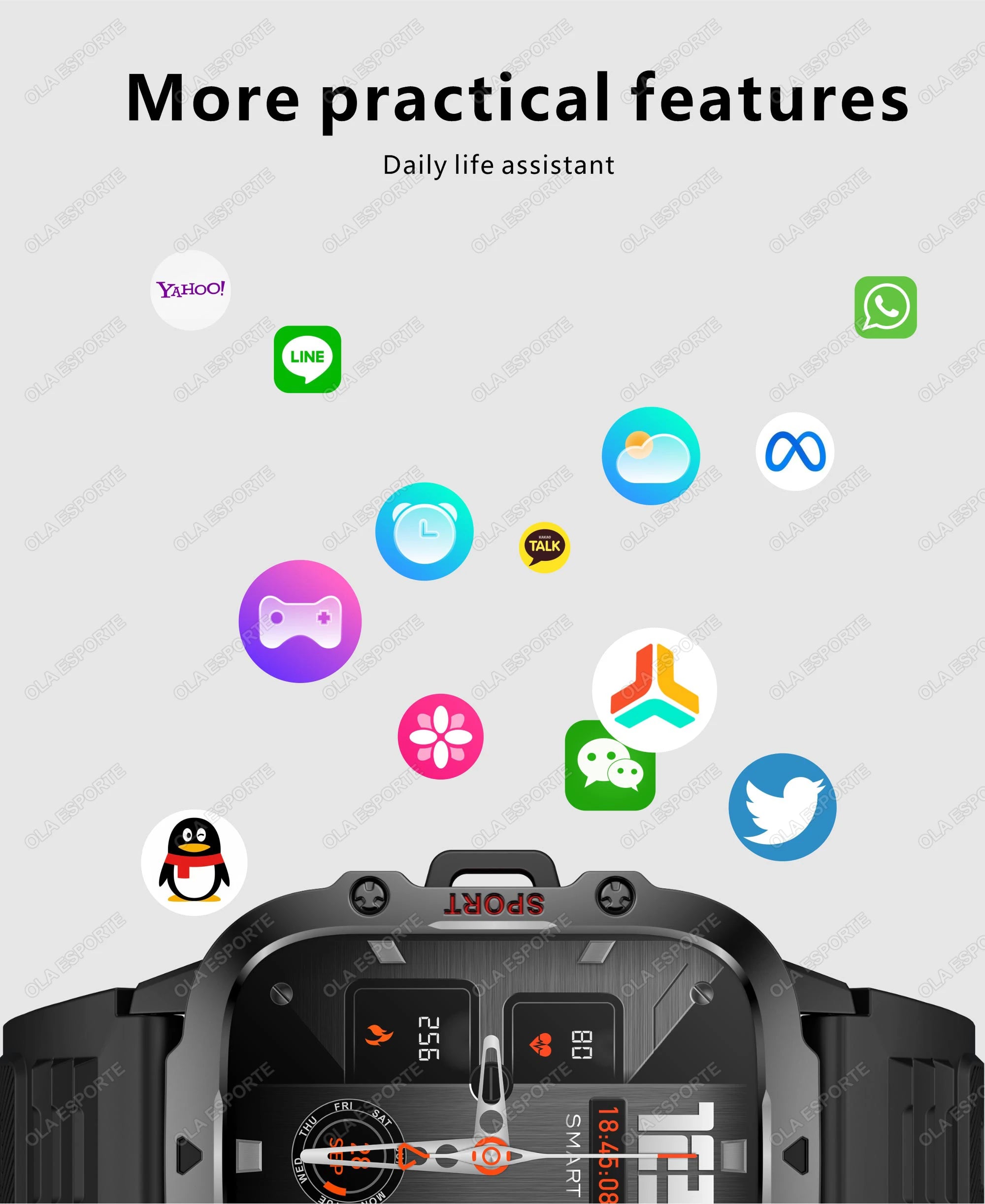 2025 New Military Smart Watch Men IP68 5ATM Outdoor Sports Fitness Tracker Health Monitoring 1.81Inch Bluetooth Calls Smartwatch