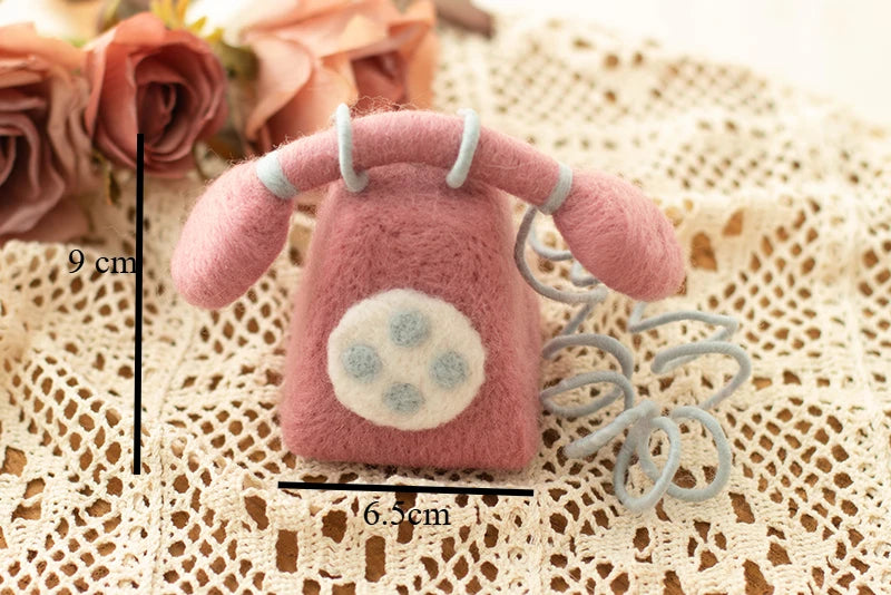 Newborn Photography Props Phone Wool Felt  Doll Rabbit  Clond and Star Photography Props Accessories Baby Studio