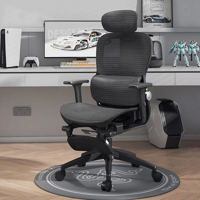 Ergonomic Office Chair High Back Computer Desk Chair 6D Adjustable Headrest And Lumbar Support Mesh Swivel Reclining Gaming Seat