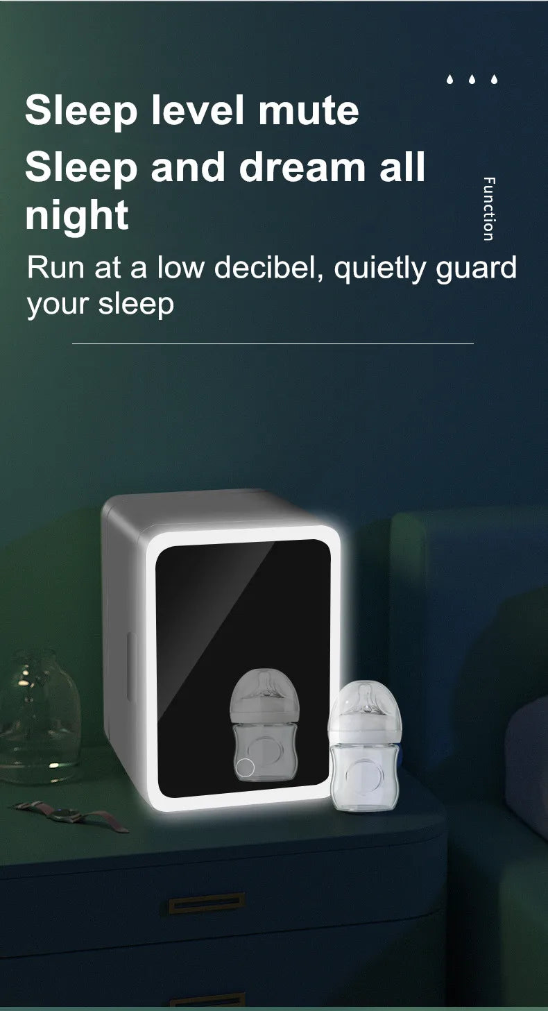 Home and Car Dual-Purpose Beauty Refrigerator With Touch Lamp Cosmetic Mirror Car Mini 4L Refrigerator Cosmetic Skin Care Produc