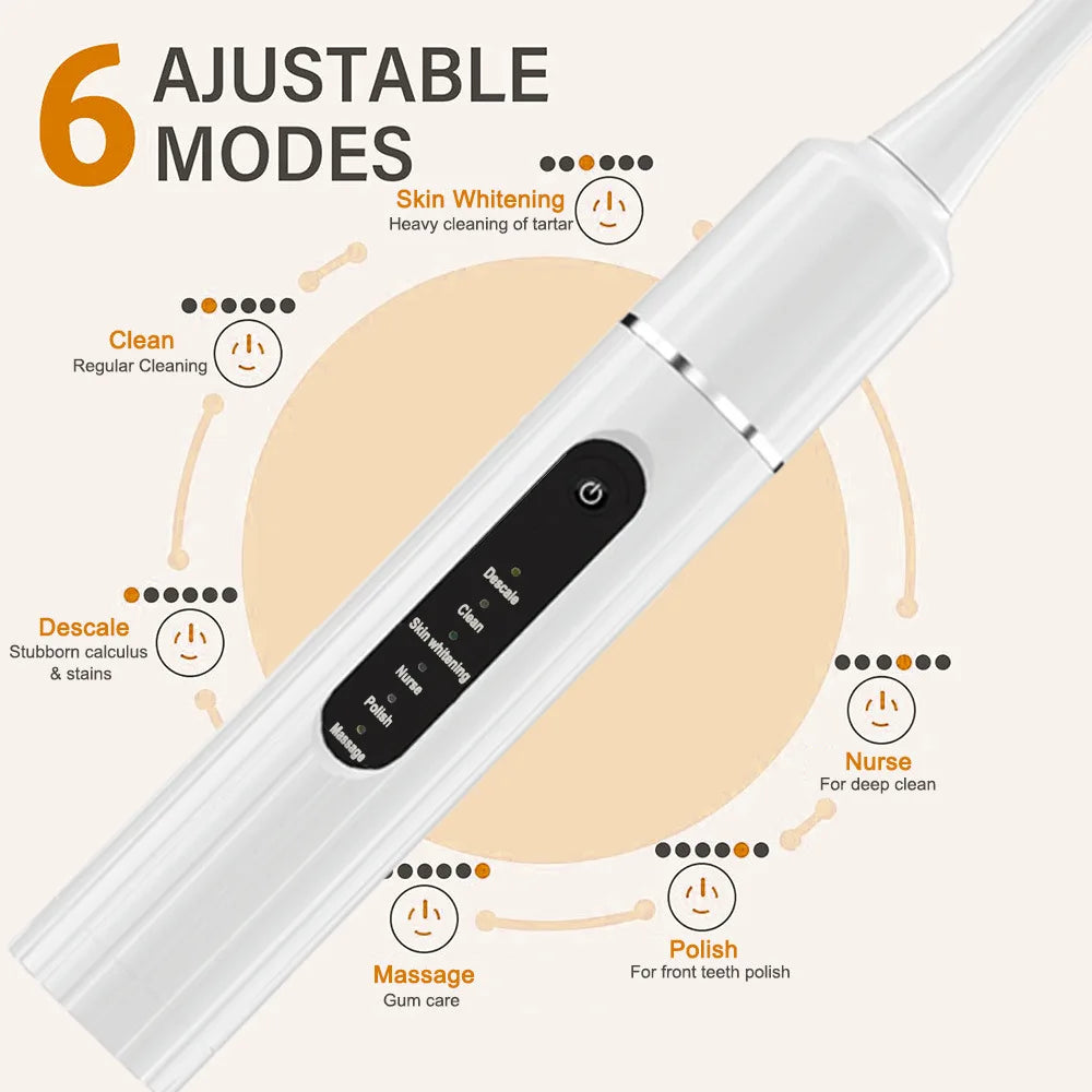 Sonic Electric Toothbrush - Dual purpose dental cleaner, home portable calculus removal care and toothbrush tool