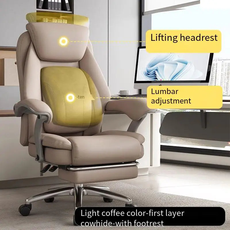 Foot Rest Ergonomic Office Chair Comfortable Designer Relax Luxury Swivel Office Chair Pliable Wheel Sillas Escritorio Furniture