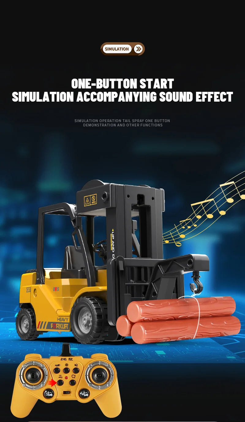 Trucks Forklift 2.4G Children Toys Remote Control Cars Toys for Boys Cranes Liftable Stunt Car Electric Vehicle for Kids Gift