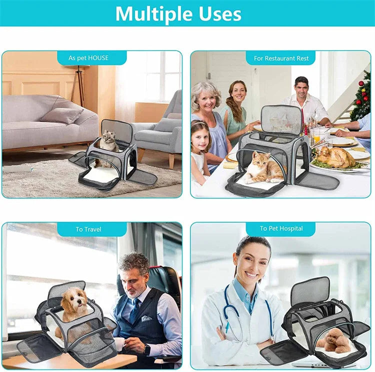 Pet Carrier Bag Foldable Small Dog Charter Carrying Cat Out Bag Expansion Pet Bag Mesh Breathable Expansion Foldable Handheld C